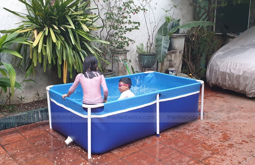 Cách làm hồ bơi mini tại nhà chi tiết và đơn giản nhất Bể bơi khung kim loại